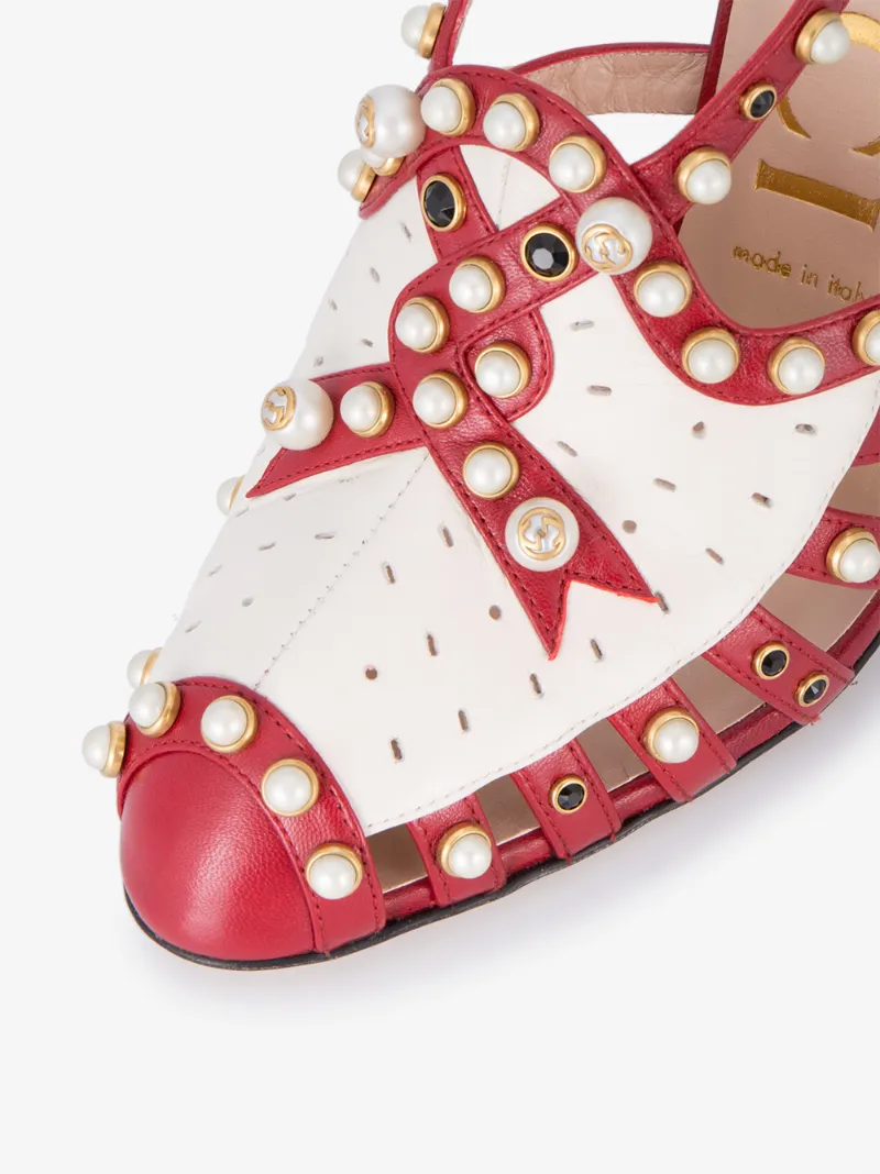 gucci pumps with pearls