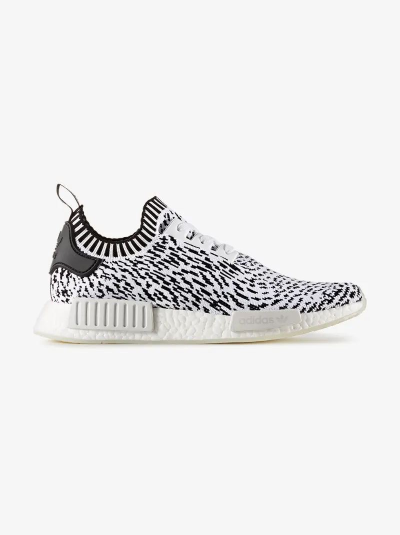 Adidas Originals White Print NMD R1 Primeknit trainers