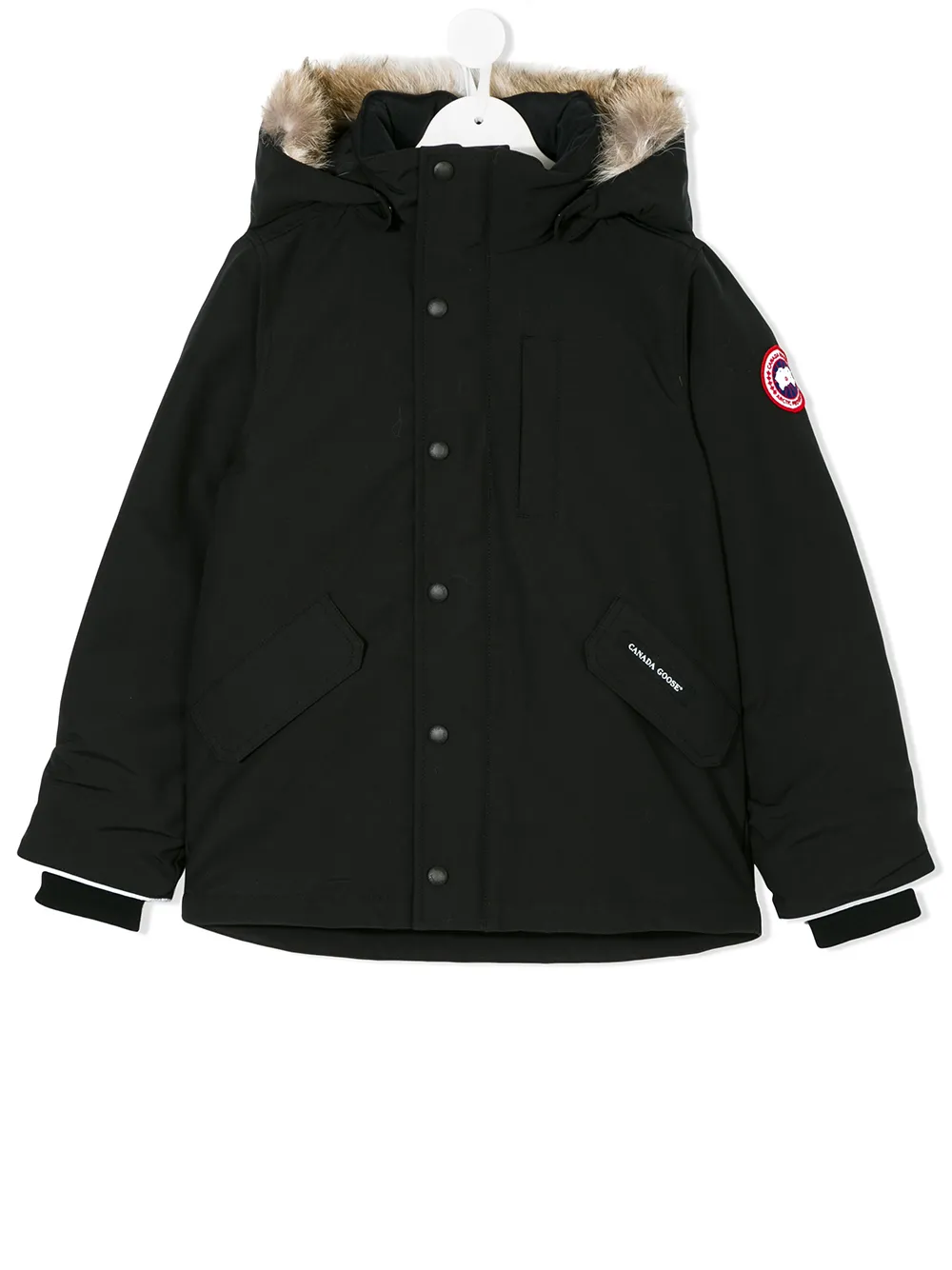 фото Canada Goose Kids пуховик с отделкой из меха койота