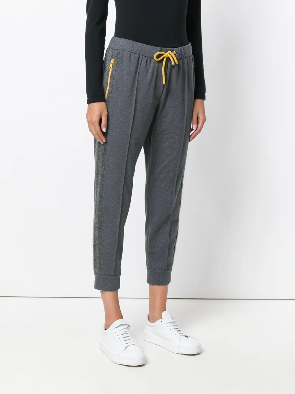 Brunello Cucinelli cropped tapered track pants Grijs