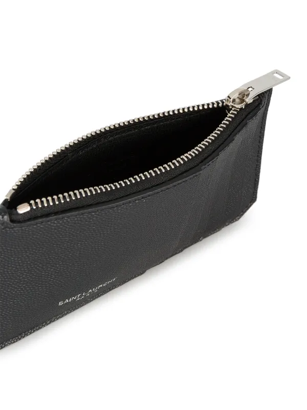 Saint Laurent Fragments Monogram Zip Cardholder - Black