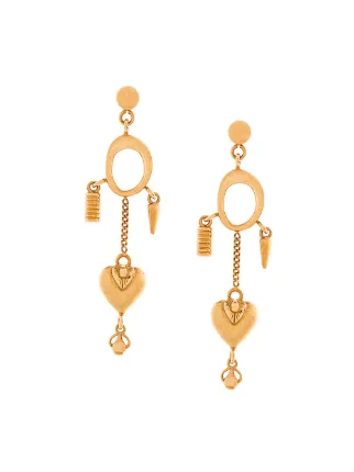 Chloé Collected Hearts Charm Earrings Farfetch Chloé Collected Hearts Charm Earrings