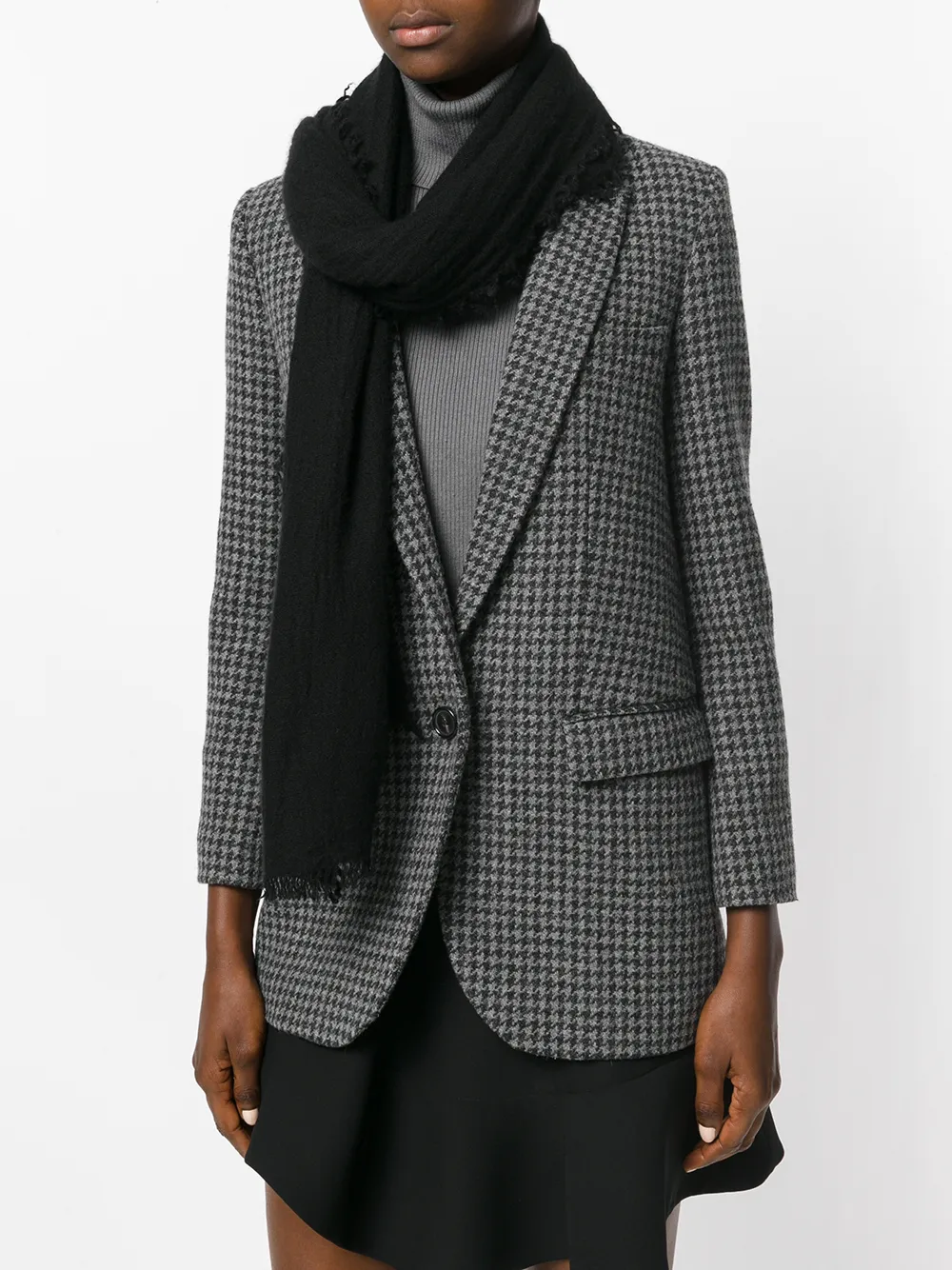Faliero Sarti fringed knitted scarf - Zwart