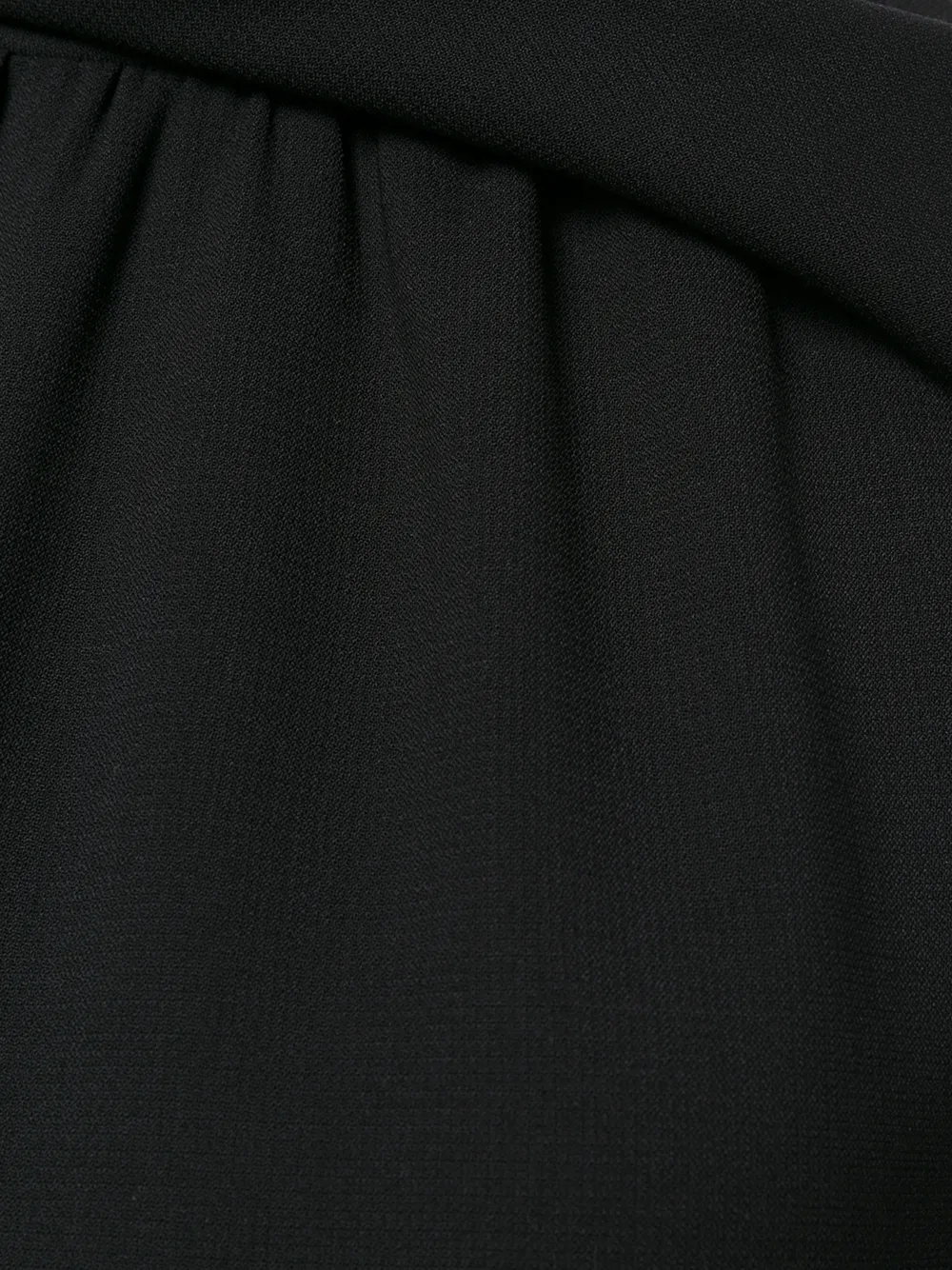 Alberta Ferretti one shoulder cape dress Zwart