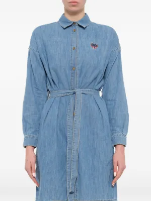 Kenzo tied-waist Denim Wrap Dress | Blue
