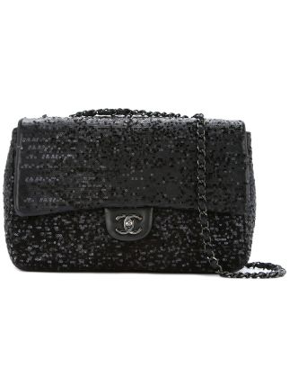 CHANEL Pre-Owned CHANEL Double Chain Shoulder Bag Spangle - Farfetch