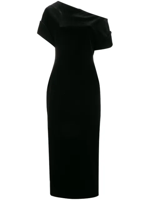 Christopher Kane stretch velvet one-shoulder dress