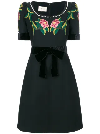 gucci black floral dress