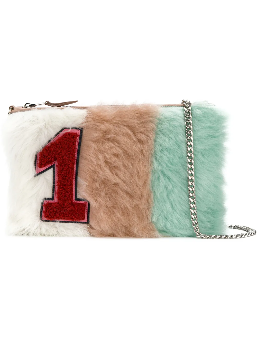 pochette colour block en laine d'agneau