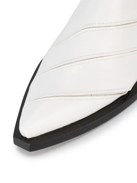 white pointed mule