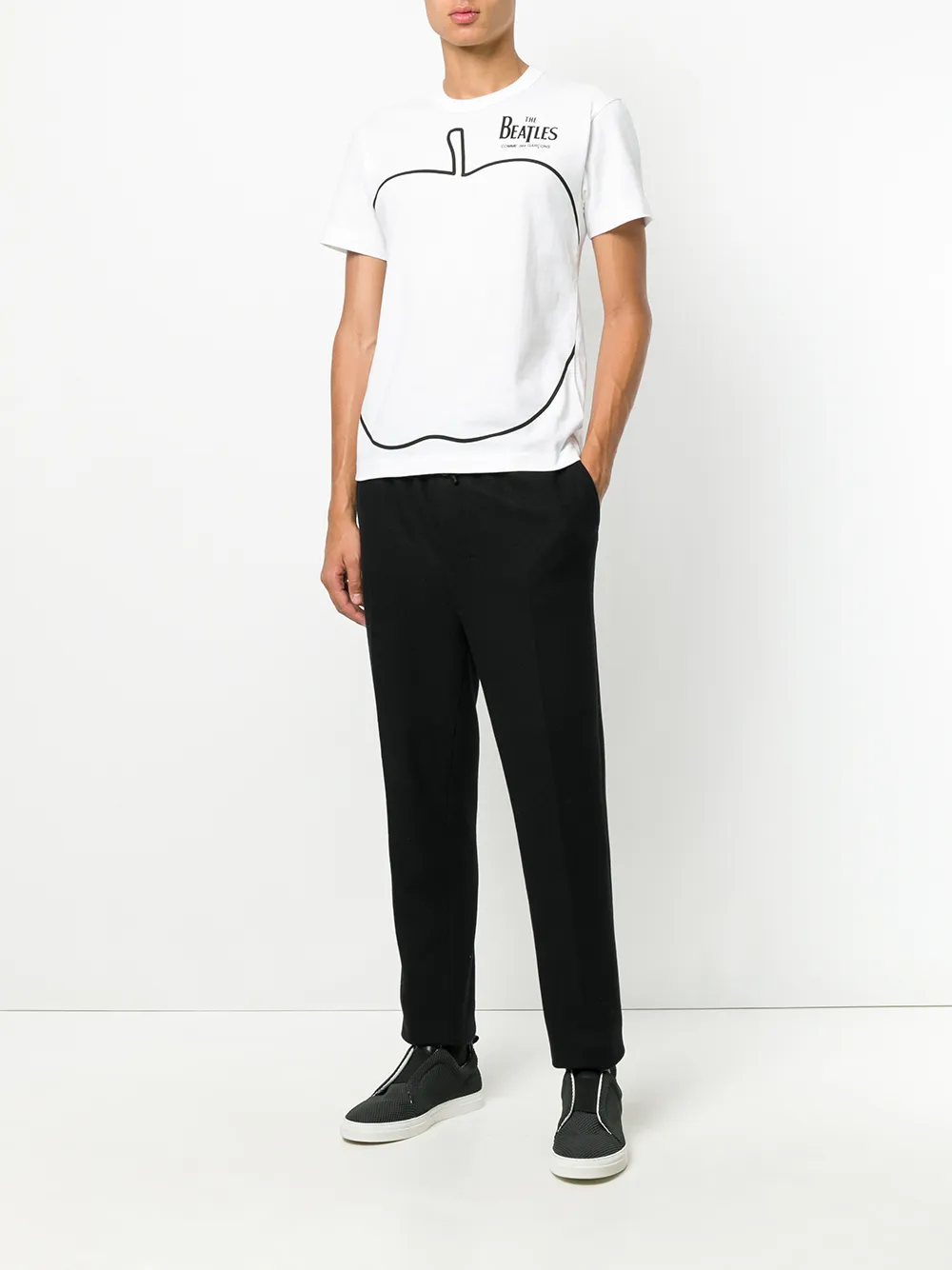 The Beatles X Comme Des Garçons T-shirt met appelprint - Wit
