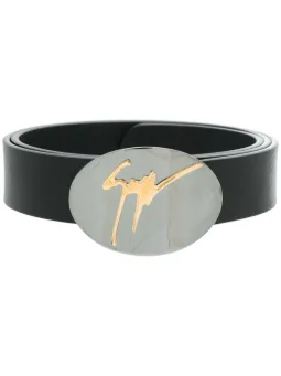 Ceinture En Daim Giuseppe Zanotti - Taille 110 (EU), Noir, Plaque Décorative - Neuf Avec étiquettes