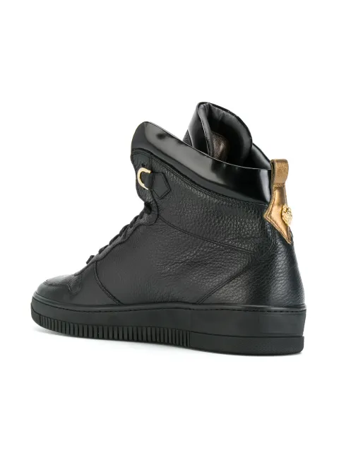 roberto cavalli logo high top sneakers