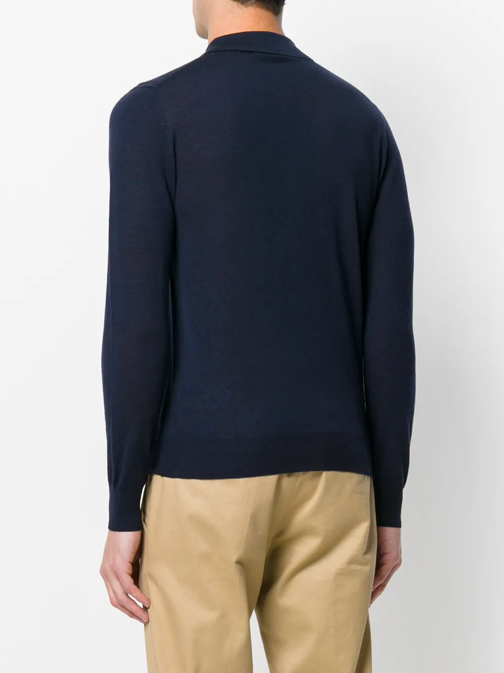 Paolo Pecora long sleeved polo shirt Blauw