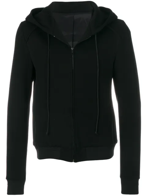 Juun.J logo-embroidered zip-up hoodie
