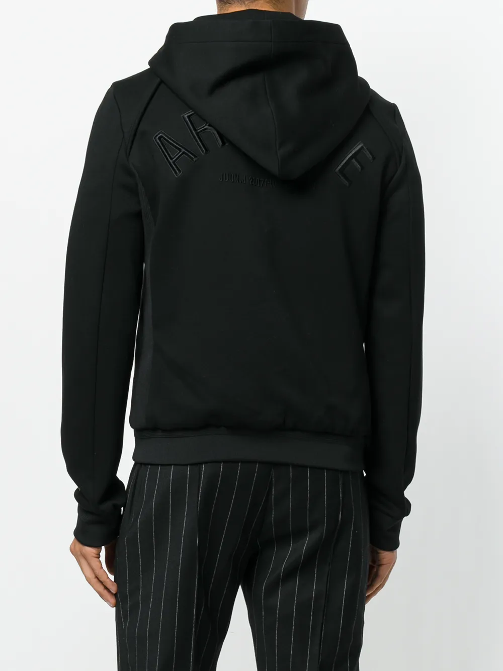 Juun.J Hoodie met geborduurd logo Zwart