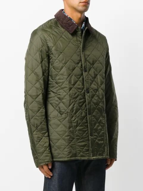 barbour quilted green jacket
