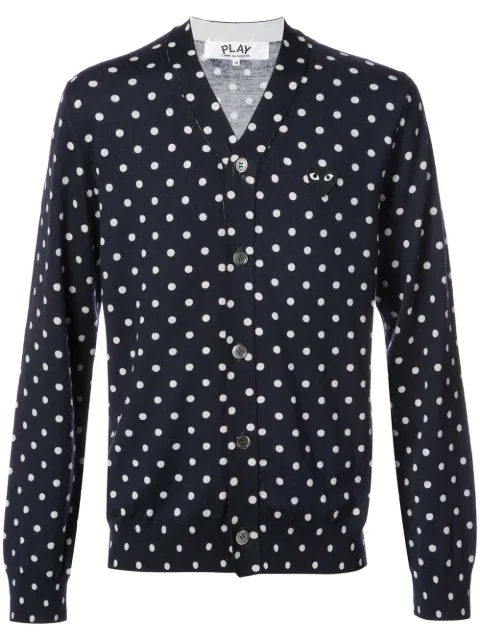 Comme Des Garçons Play gilet à pois et détail de cœur