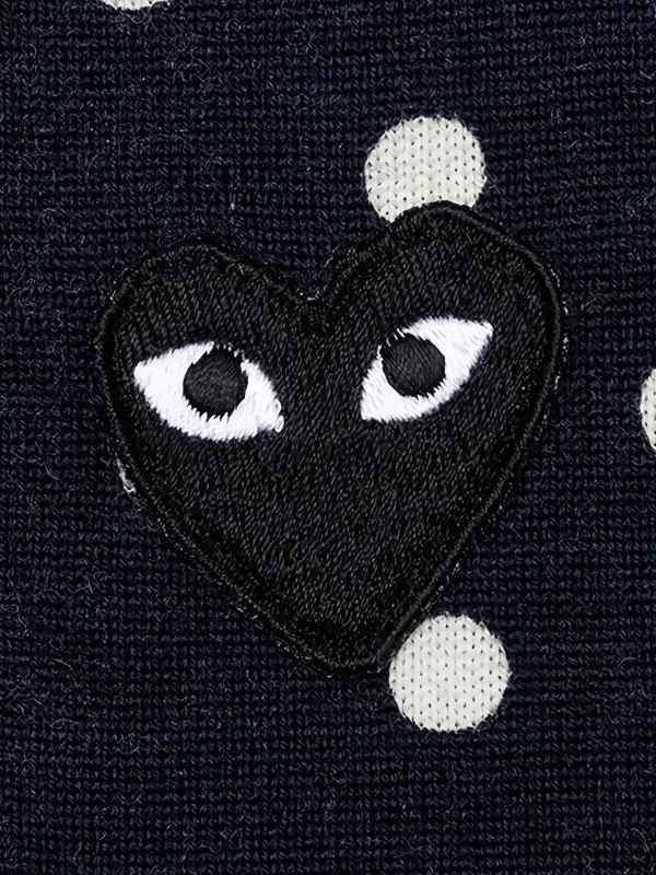 PLAY COMME des GARÇONS ハート刺繍カーディガンー ブラック PLAY