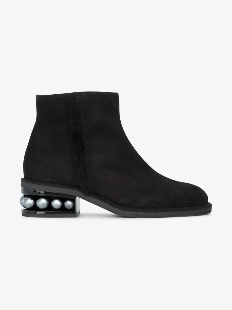 nicholas kirkwood casati faux pearl leather ankle boots