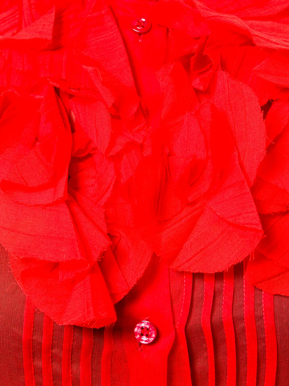 Givenchy sheer frill fitted shirt Rood