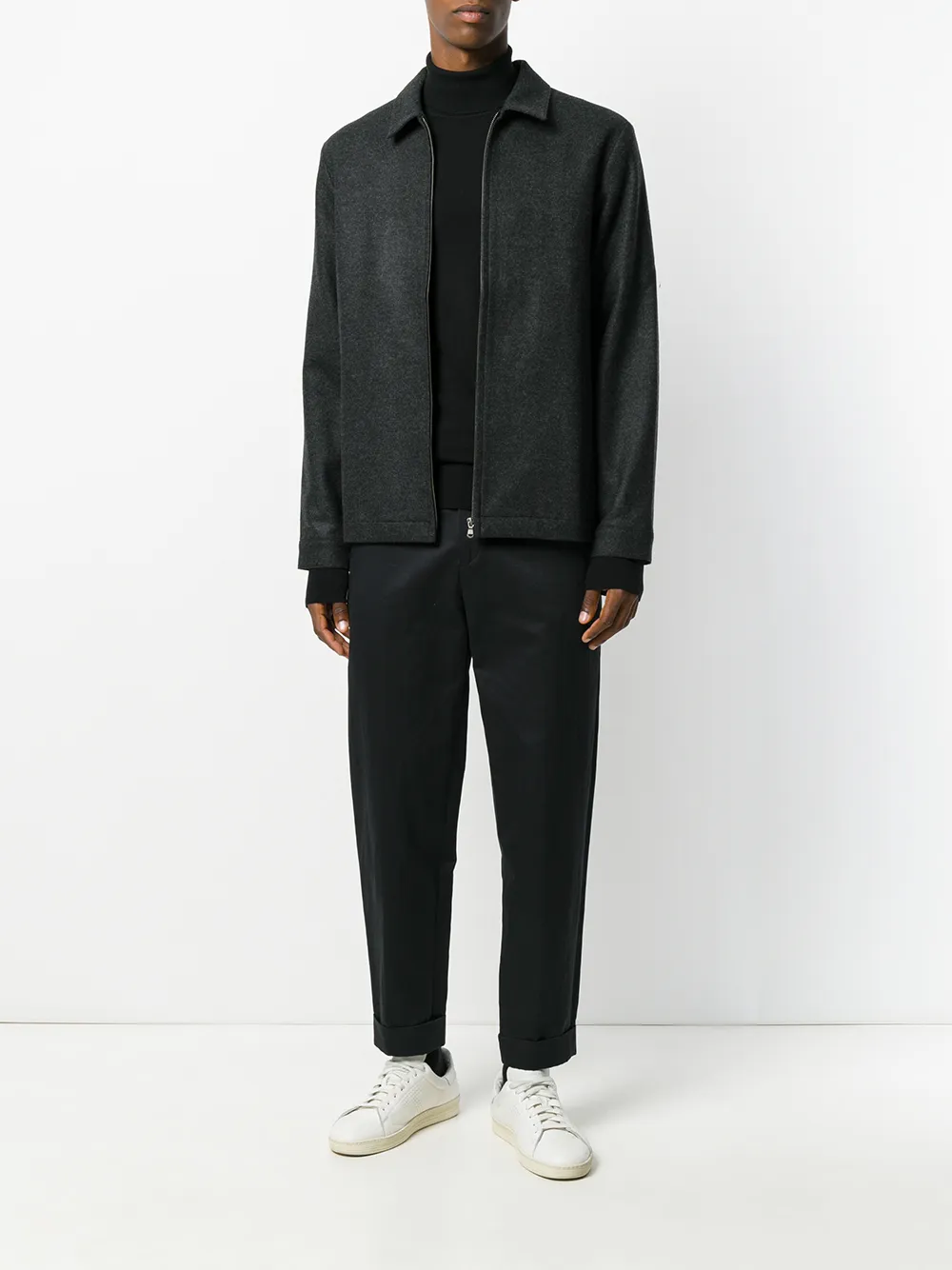Sunspel roll neck jumper Zwart