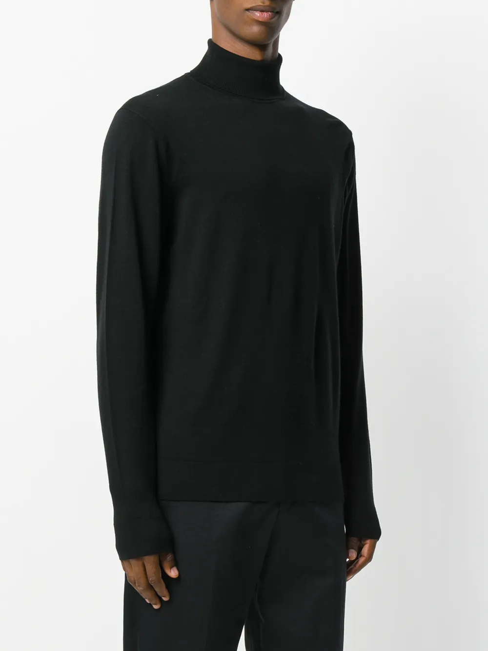 Sunspel roll neck jumper Zwart