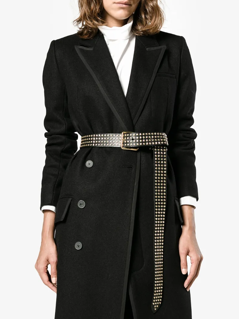 Alexander McQueen gold studded leather belt