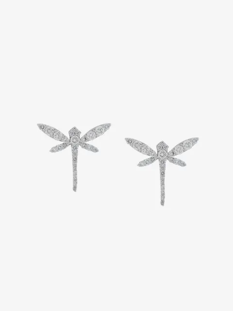 Anapsara 18kt gold Dragonfly diamond stud earrings