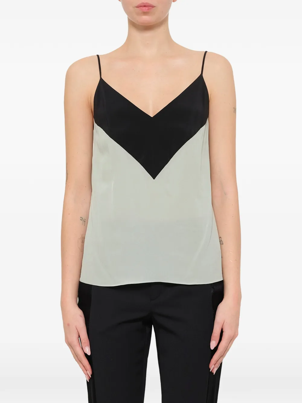 Lanvin Top con spalline sottili - Verde