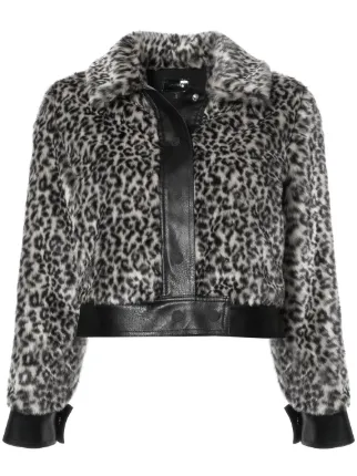 LADIES WOMENS FAUX FUR POM POM HOODED ANIMAL PRINT JACKET POCKETED COAT TOP 8-16