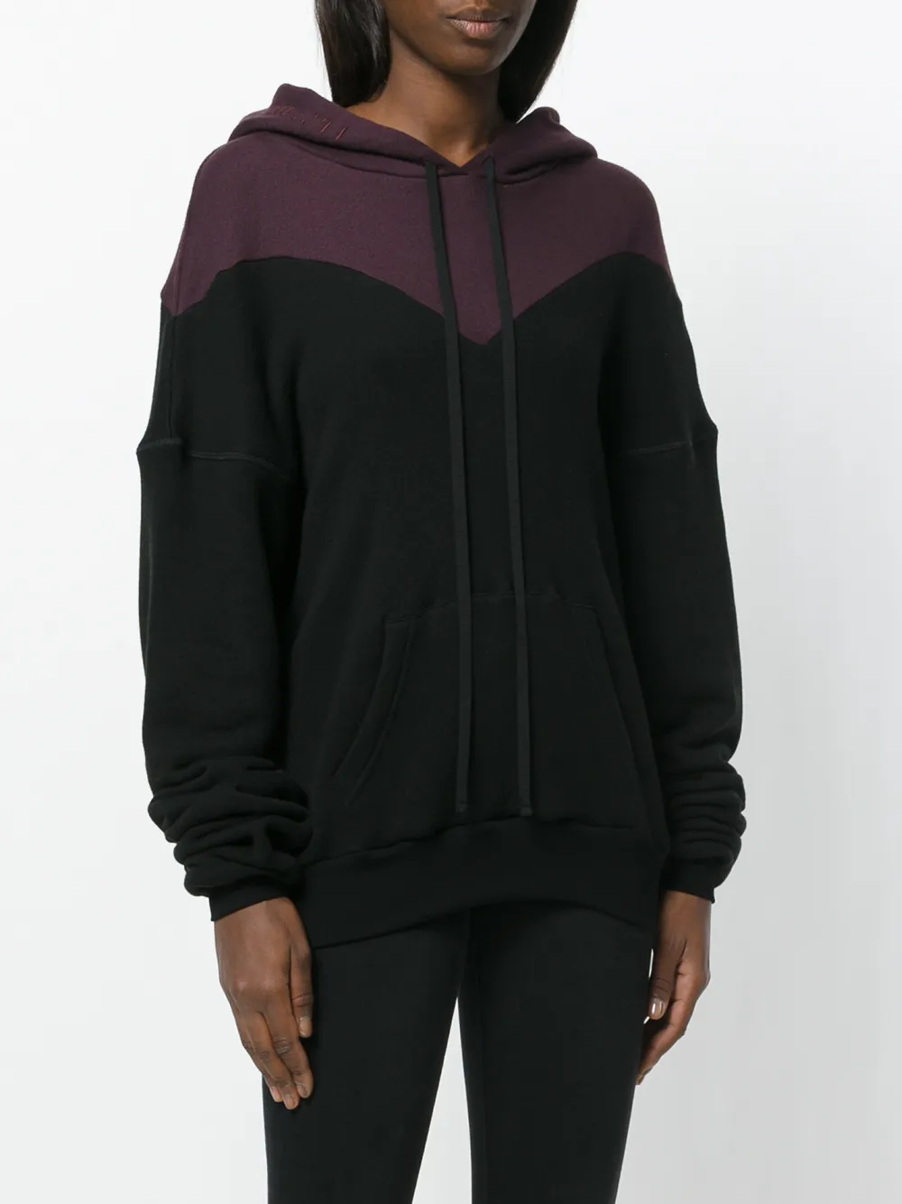 Ben Taverniti Unravel Project Colour Block Hoodie In Black