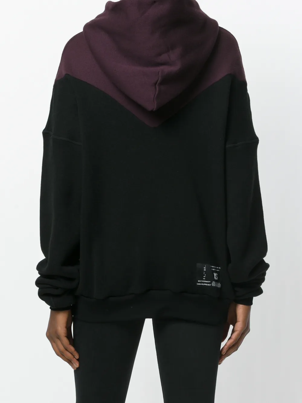 Ben Taverniti Unravel Project Colour Block Hoodie In Black