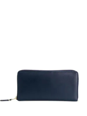 Comme Des Garçons Wallet Washed Leather zip-up Wallet | Blue