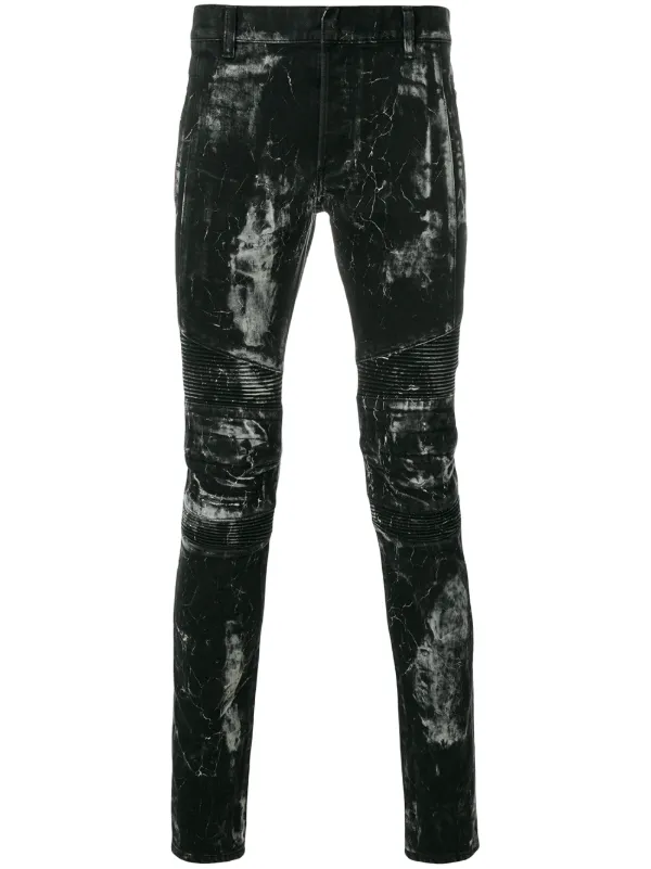 balmain paint jeans