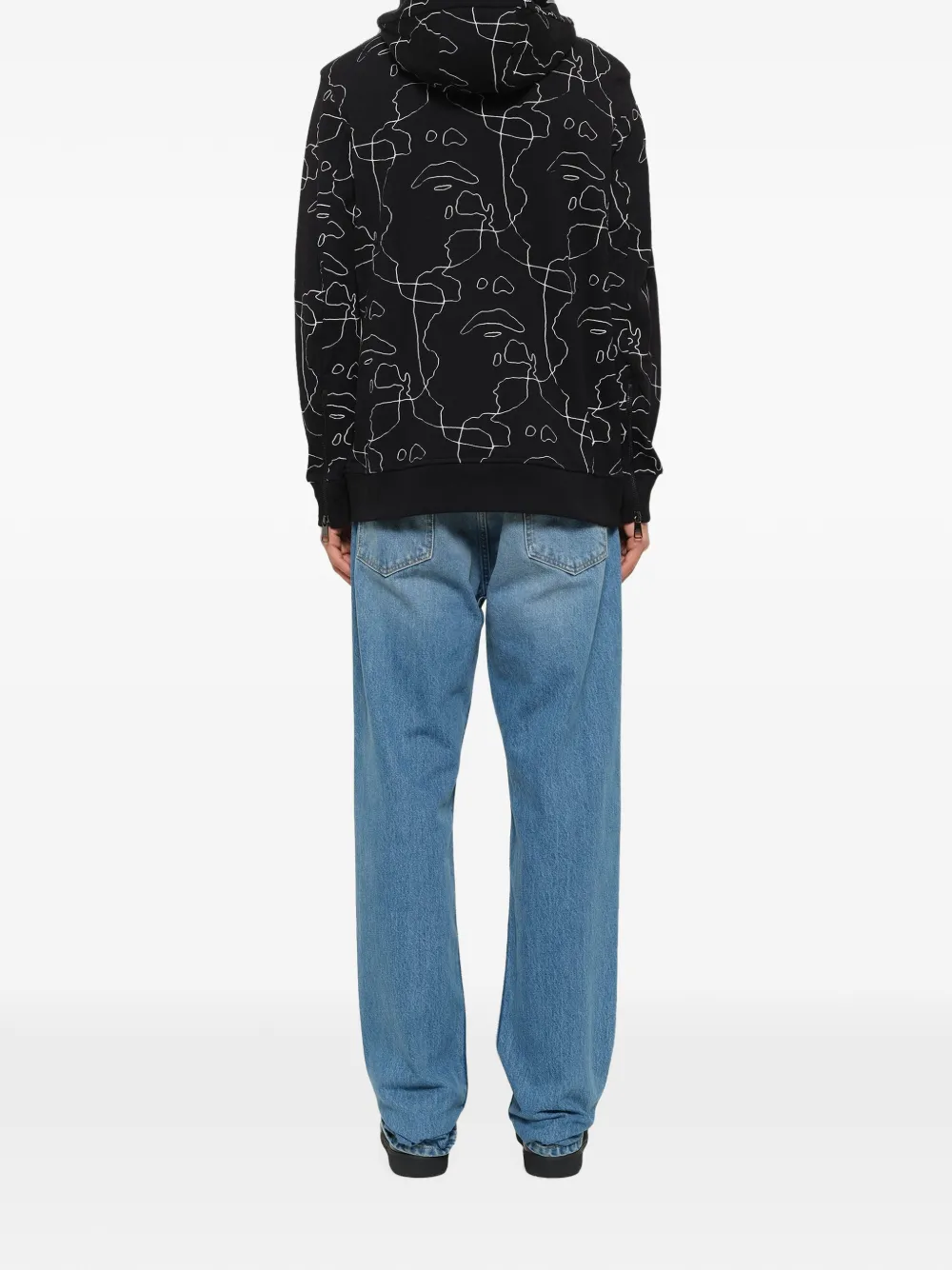 Neil Barrett Siouxsie bedrukte hoodie Zwart