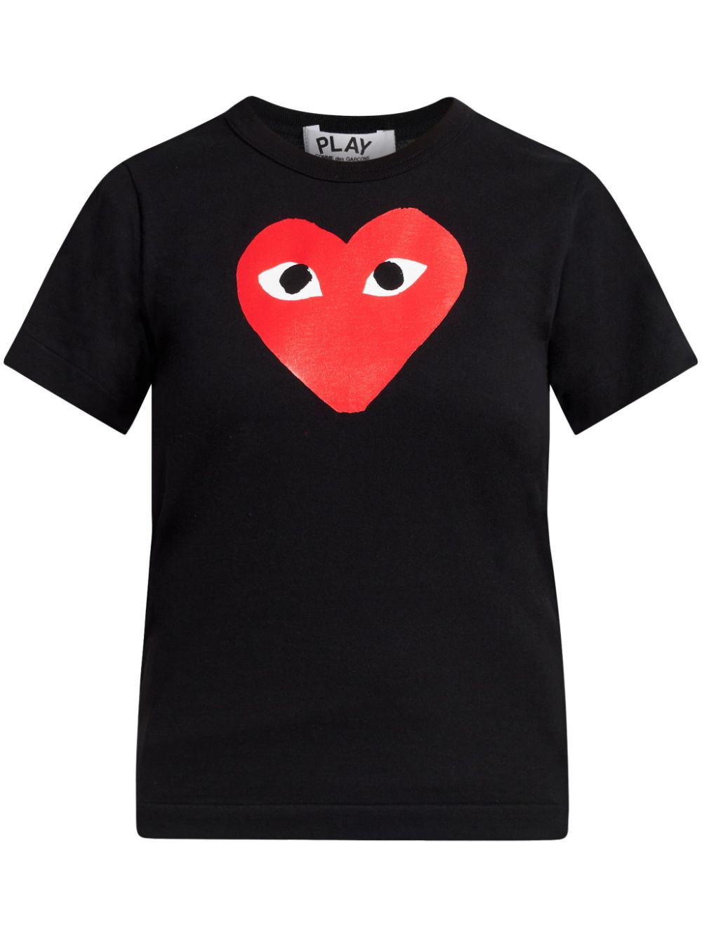 Comme Des Garcons Play heart print Cotton T shirt Black FARFETCH