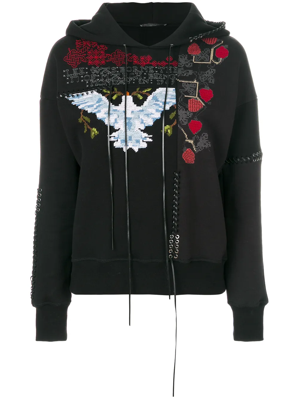 Alexander McQueen embroidered hoodie - Schwarz