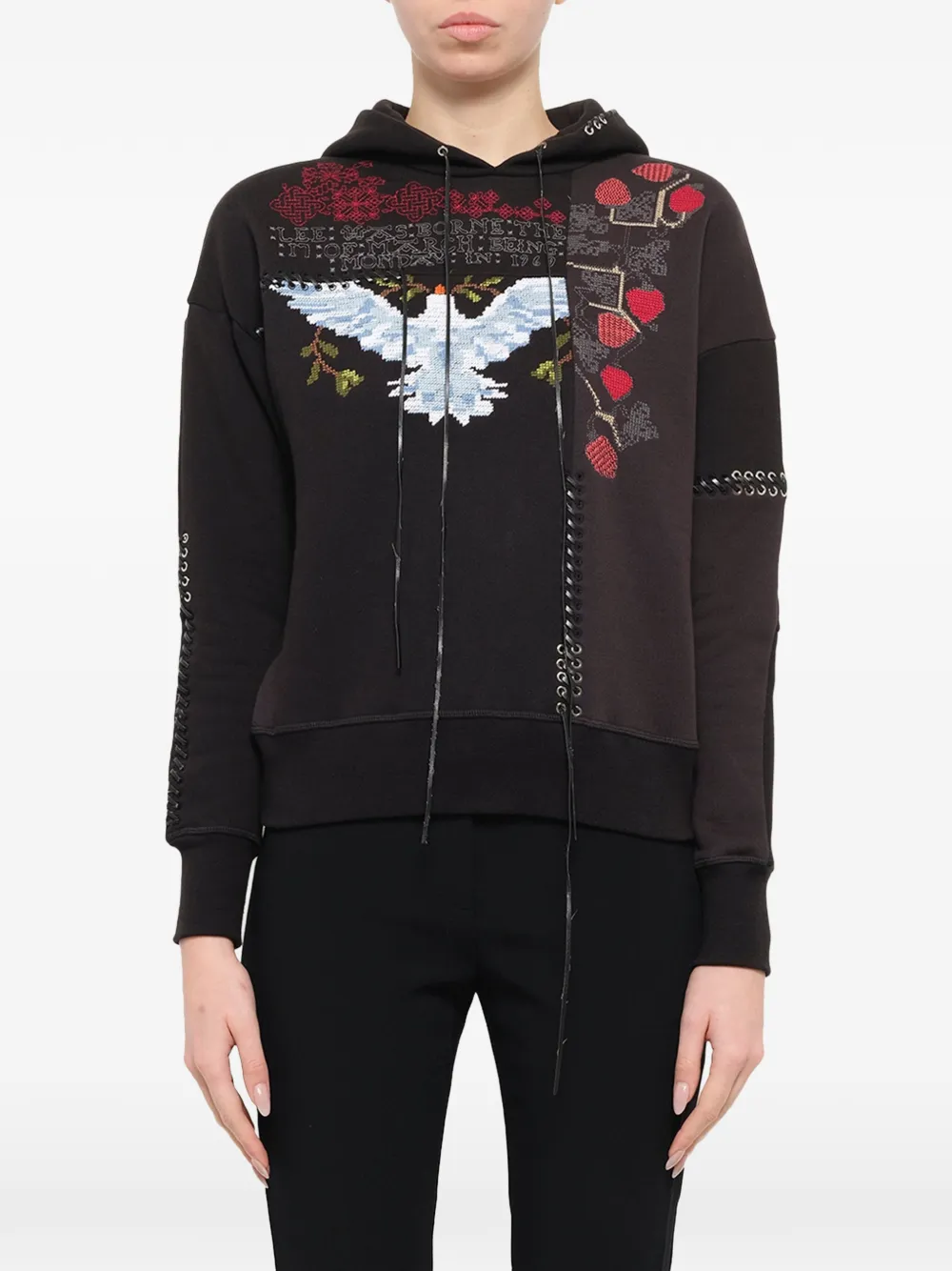 Alexander McQueen embroidered hoodie - Schwarz
