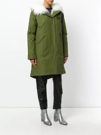 trimmed parka coat