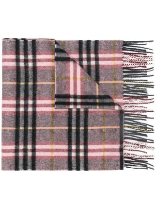 pink and green burberry scarf