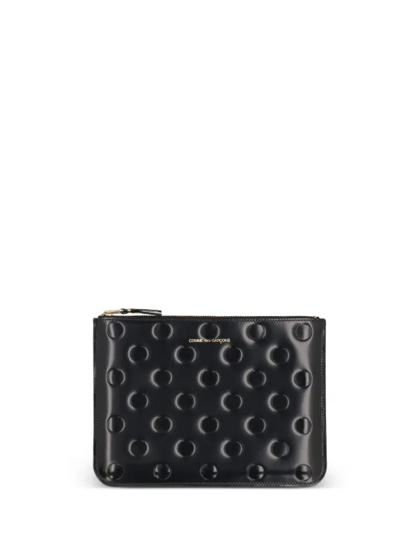 Comme Des Garçons Wallet Embossed Polka Dots Wallet Black