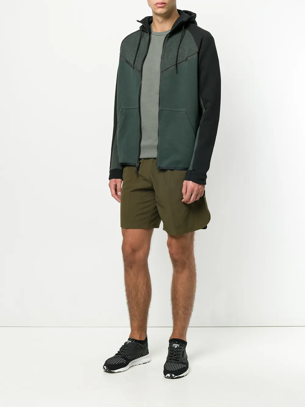 Nike tech fleece colourblock windrunner jacket Groen
