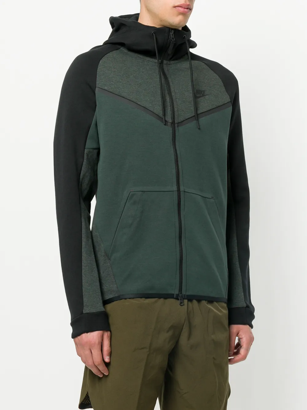 Nike tech fleece colourblock windrunner jacket Groen