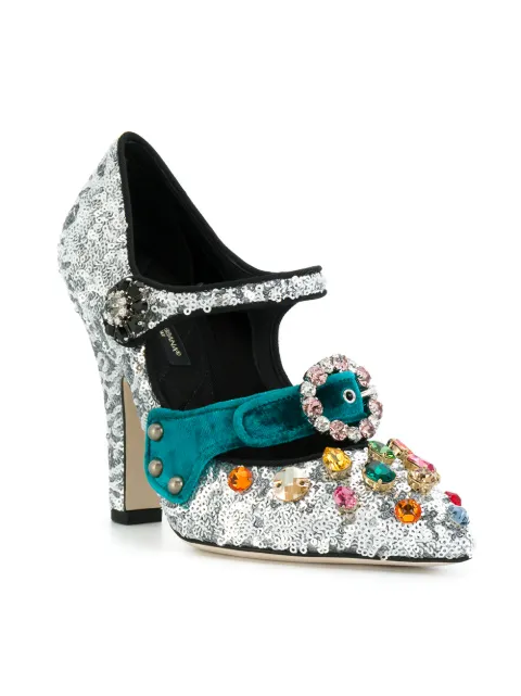 Dolce & Gabbana Glitter Mary Jane Pumps - Farfetch