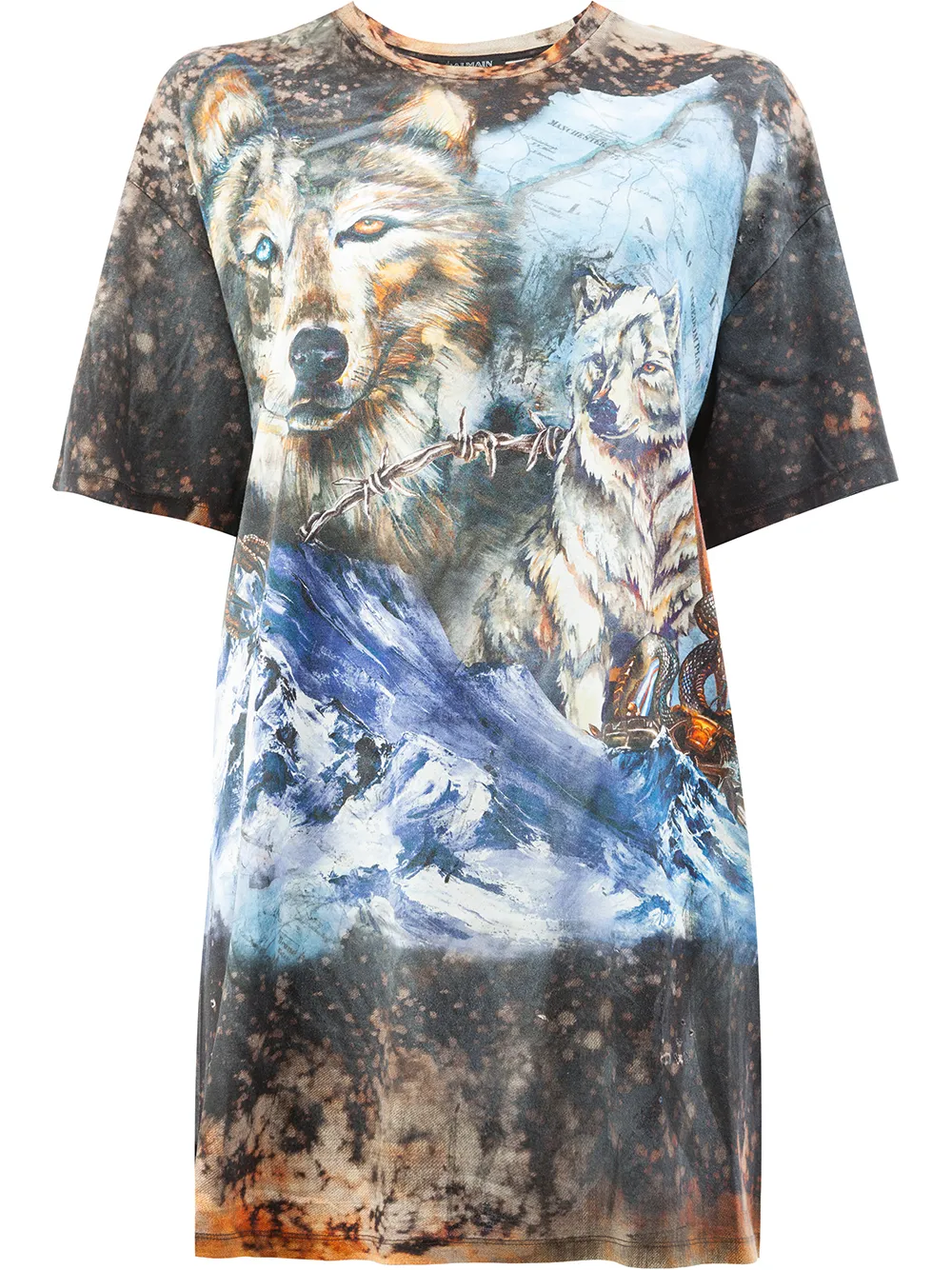Balmain oversized wolf T-shirt | Multicolour | Image 1
