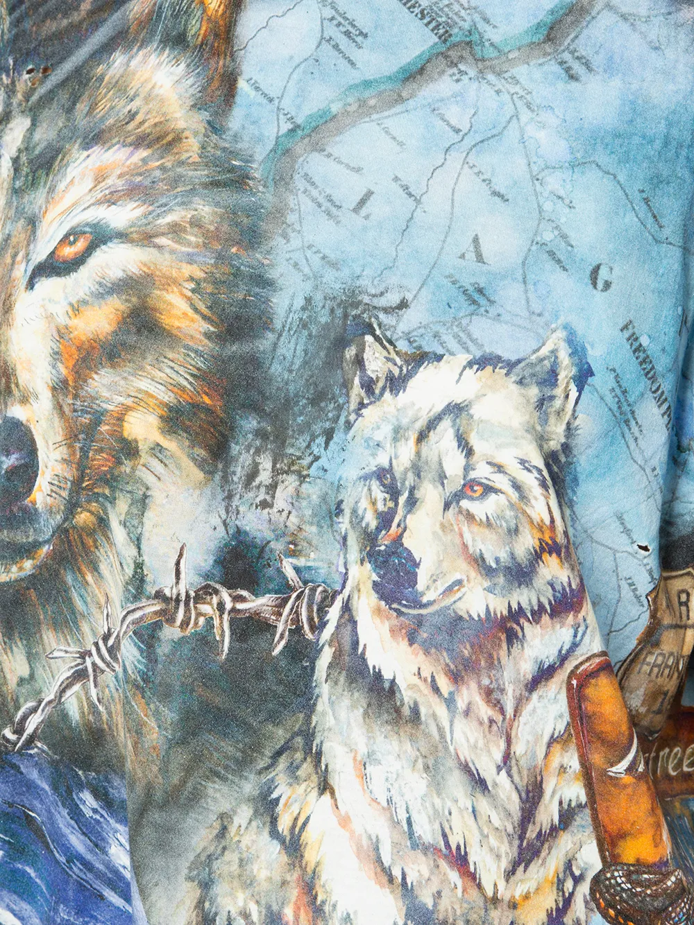 Balmain oversized wolf T-shirt Veelkleurig