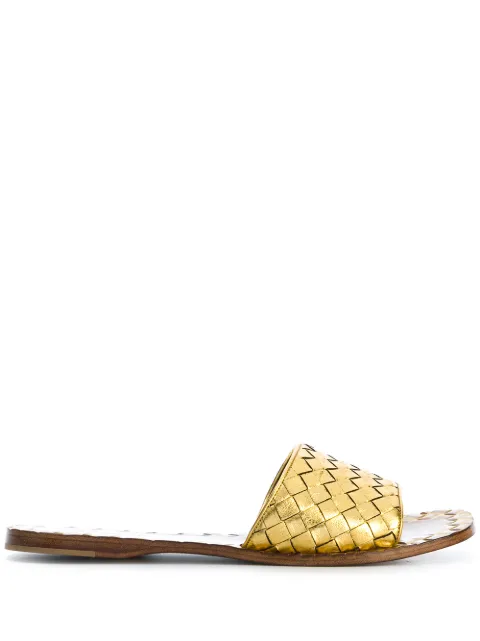 bottega veneta sandals gold
