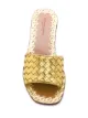 Bottega Veneta light gold Intrecciato calf sandals