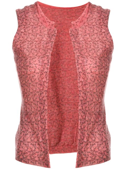 Comme Des Garcons 1990s floral-pattern wool vest Women